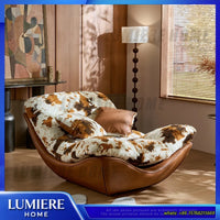 Italian Style Lounge Chair Reclining Sofa Chair for Living Room Bedroom Balcony Modern Designer Lazy Sofa with Adjustable