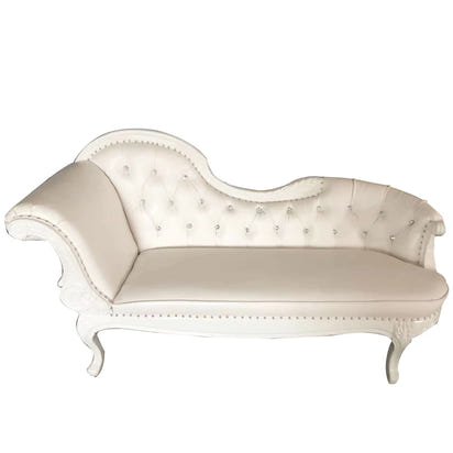 All White Antique King High Back Royal Sofa Baroque Queen Beauty Pedicure Large Acrylic Seat