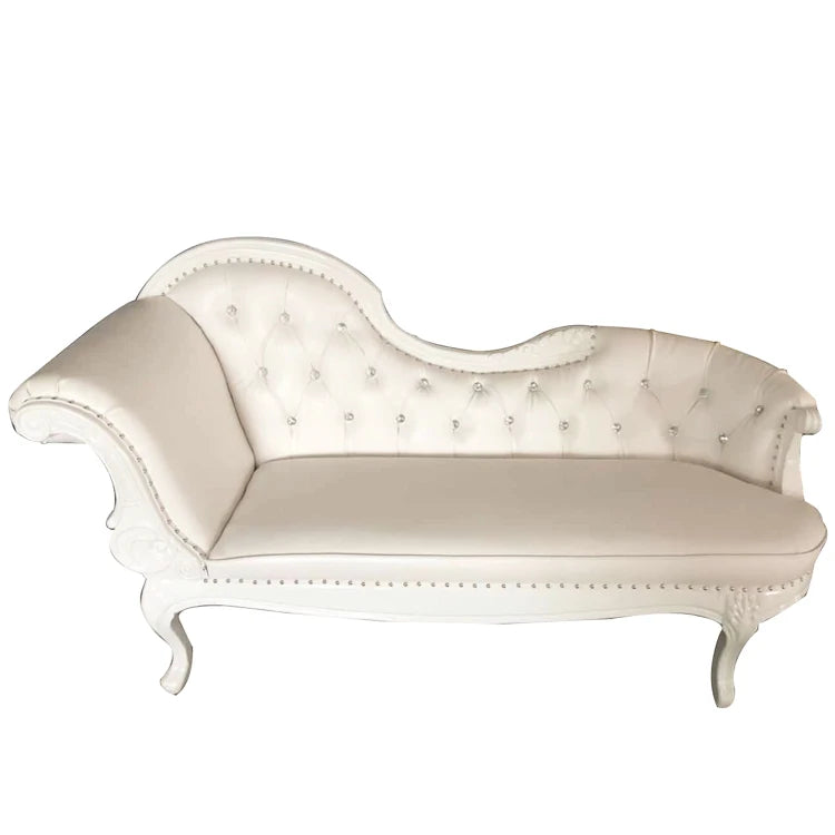 All White Antique King High Back Royal Sofa Baroque Queen Beauty Pedicure Large Acrylic Seat