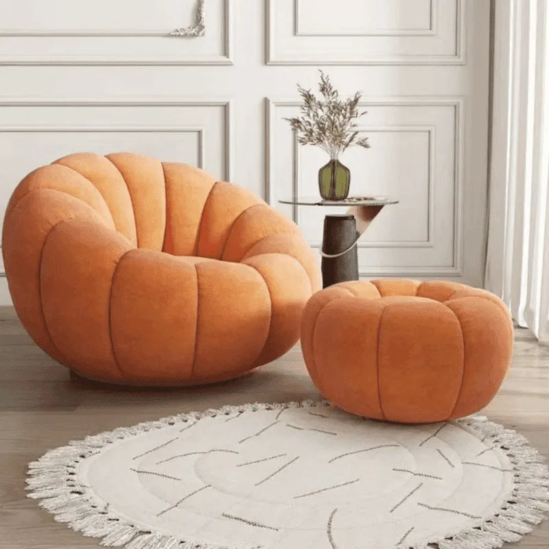 JC Lazy Pumpkin Sofa Sleepable and Reclining Lounge Chair Living Room Small Apartment Swivel Sofa Chair