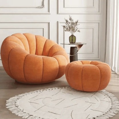JC Lazy Pumpkin Sofa Sleepable and Reclining Lounge Chair Living Room Small Apartment Swivel Sofa Chair