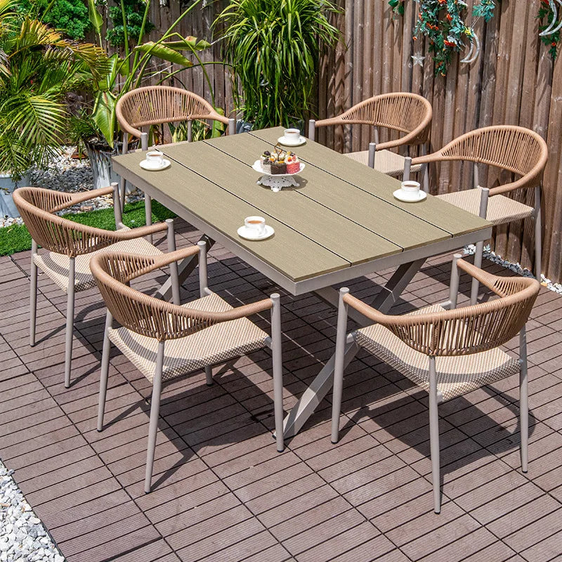 Outdoor table and chair courtyard villa leisure open-air balcony rattan chair Internet celebrity waterproof sunscreen garden