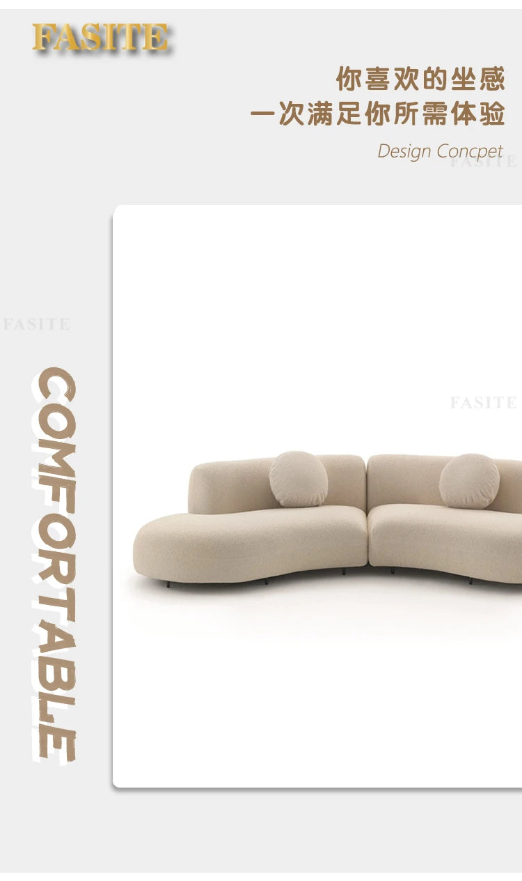 Reception living room sofa white curve unique living room sofa lazy artificial ergonomics