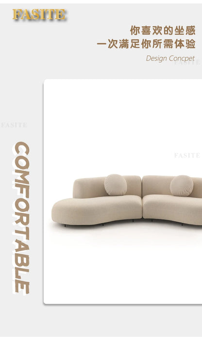 Reception living room sofa white curve unique living room sofa lazy artificial ergonomics