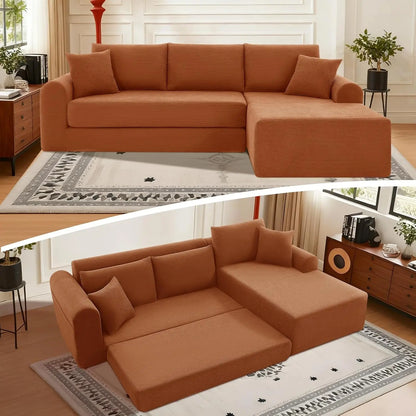 Modular Sectional Couch in a Box 103" L Shaped Boneless Cloud Couch with Deep Seat, Convertible Sofa Bed for Living Room Bedroom