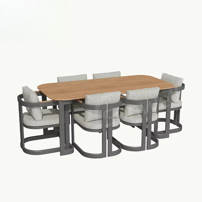 Factory Luxury Outdoor Furniture Patio Teak Wood Dining Sets Garden Table and Chairs Set for Hotel Restaurant Used