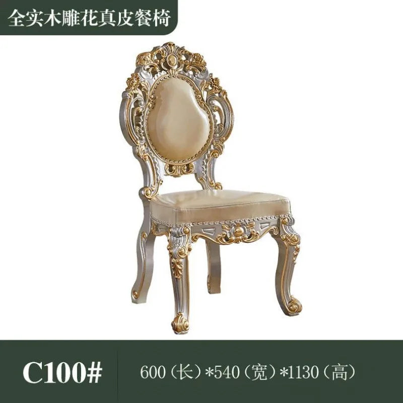 CL combination dining table and chairs all solid wood flower dining table villa restaurant household rectangular dining table