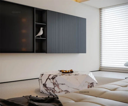 Luxury Rock Board Coffee Tables Villa Living Room Tea Table for Living Room Furniture High-grade Luxurious Side Table