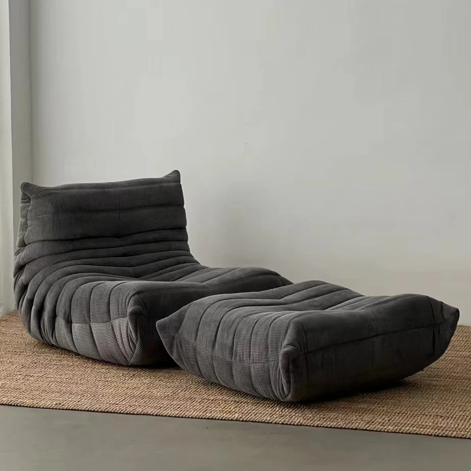 Lounge Bean Bag Chair for Adult Armless Lazy Floor Sofa Fireside Chair for Living Room Gaming Room Bedroom Soft Corduroy Couch