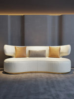 Light luxury first-layer cowhide curved sofa small apartment living room