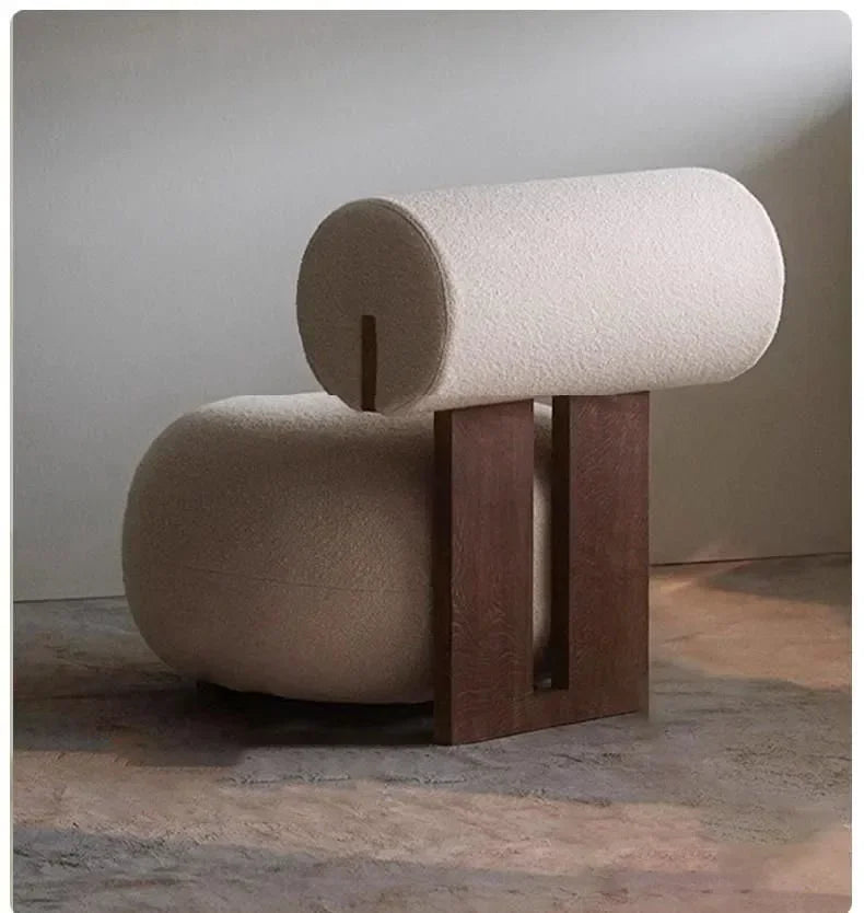 Nordic Backrest Chair Modern Solid Wood Luxury Single Sofa Balcony Tatami Lounge Chair Cloth Chair Living Room Furniture chaises