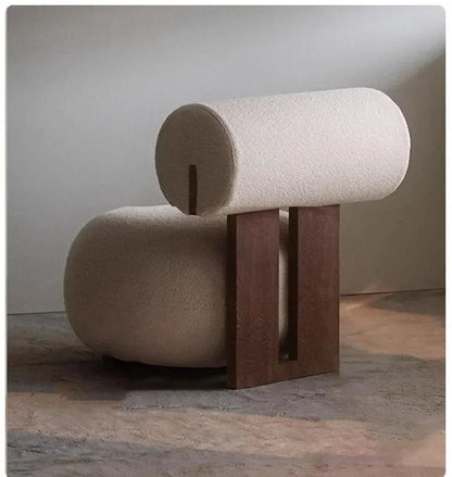 Nordic Backrest Chair Modern Solid Wood Luxury Single Sofa Balcony Tatami Lounge Chair Cloth Chair Living Room Furniture chaises
