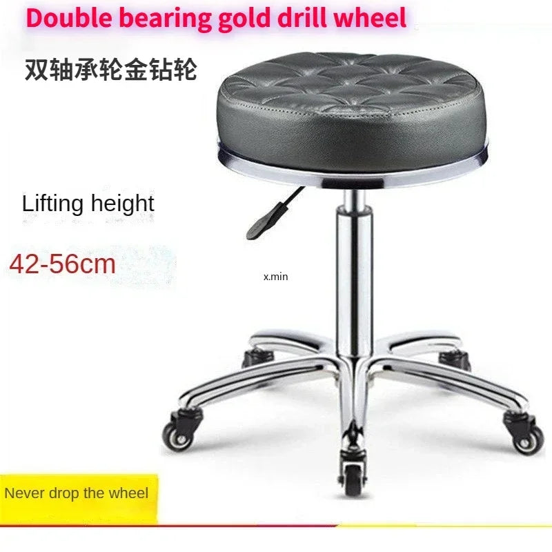 Beauty Stool,Hair Salon,Rotating Lift,Hair Salon Chair,Pulley,Nail Art, Hair Cutting, Round Stool, Exclusively for Beauty Salons