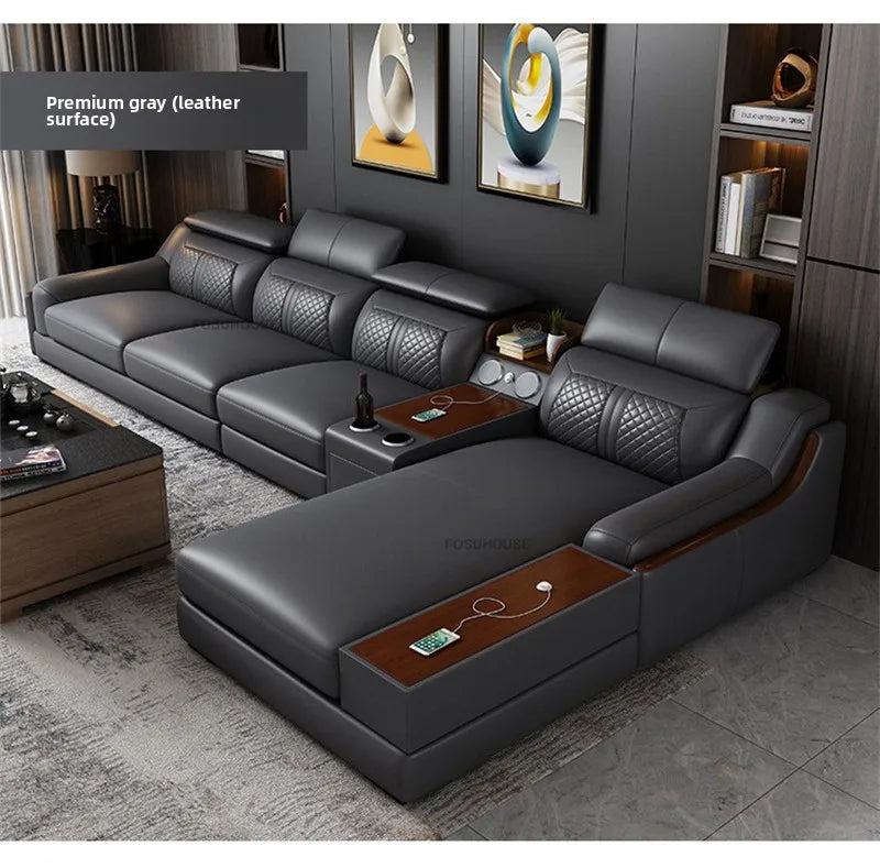 Italian Light Luxury Living Room Sofas Combination Nordic Double Sofas for Living Room Home Furniture Designer Leather Back Sofa