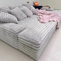 Nordic Style Large Size Sofa Bed Thick Velvet Modern Simple Lazy Design Vacuum Compression Living Room Furniture