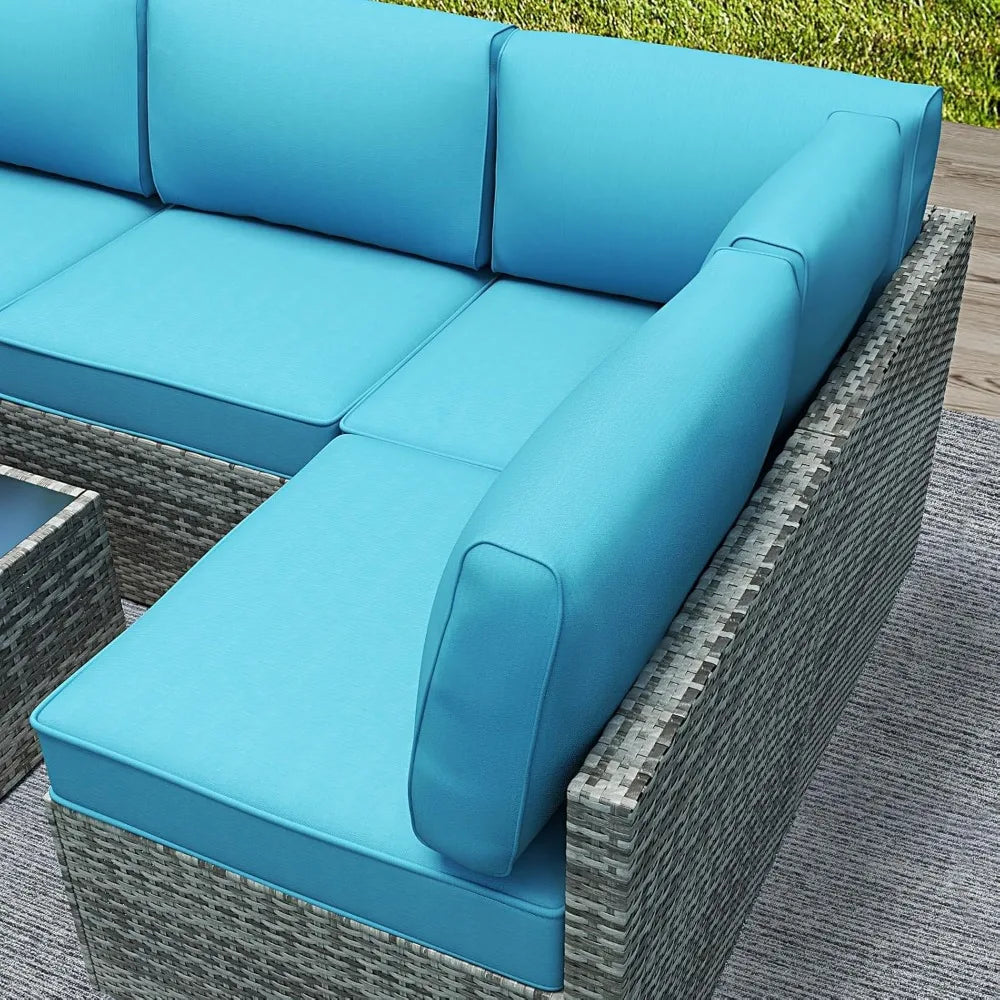 weather-resistant cushions for wicker sectional patio furniture sets