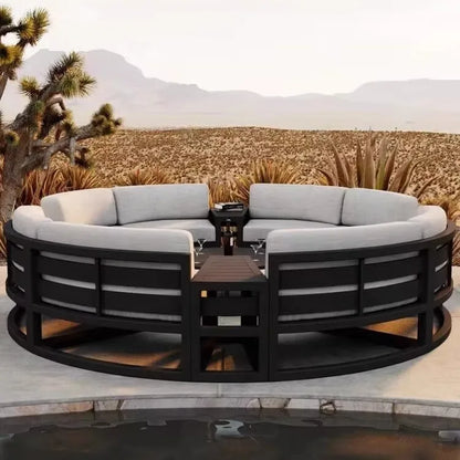 Customizable Outdoor Leisure Courtyard Villa Garden Outdoor Combination Waterproof Sunscreen Rattan Sofa