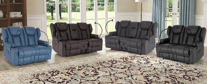 Redlife Loveseat Electric Recliner Sofa for Seniors, Massage & Heat,Dual Motor,350LBS Capacity,Cat-Claw Leather,For Living Room