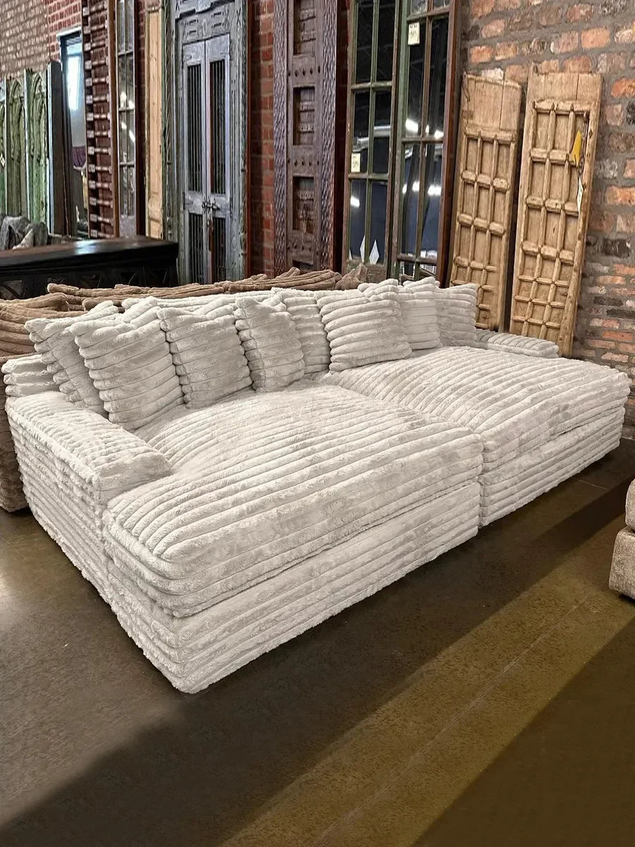 Hot Sales Thick Striped Corduroy Modular Sofa Set Furniture