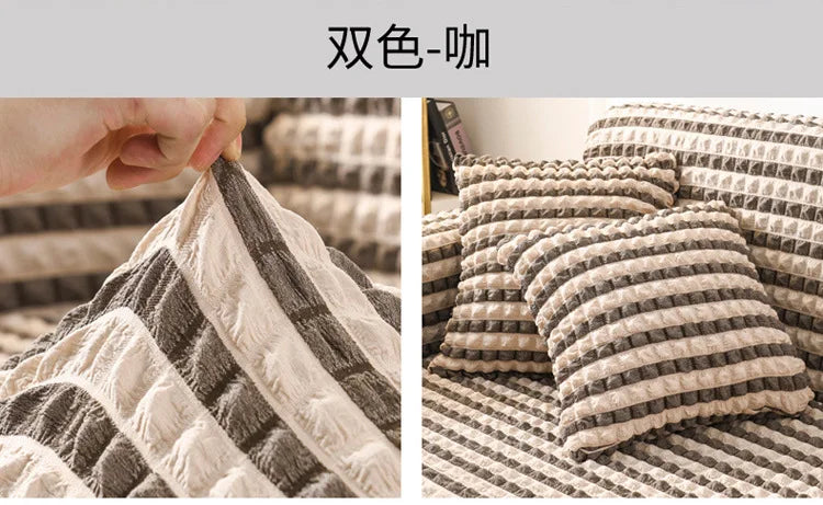 Fabric Skirt 2/3 Seater Sofa Cover 140-230cm Full Package Single Universal Elastic Sofa Slipcovers American Rustic Four Seasons