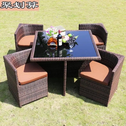 Balcony tables and chairs rattan chairs imitation rattan outdoor furniture outdoor High Quality