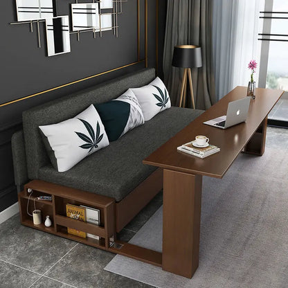 custom. [2675 People Favorited] Solid Wood Sofa Bed Small Apartments, Multifunctional Living Room Study Room, Push-Pull Fold