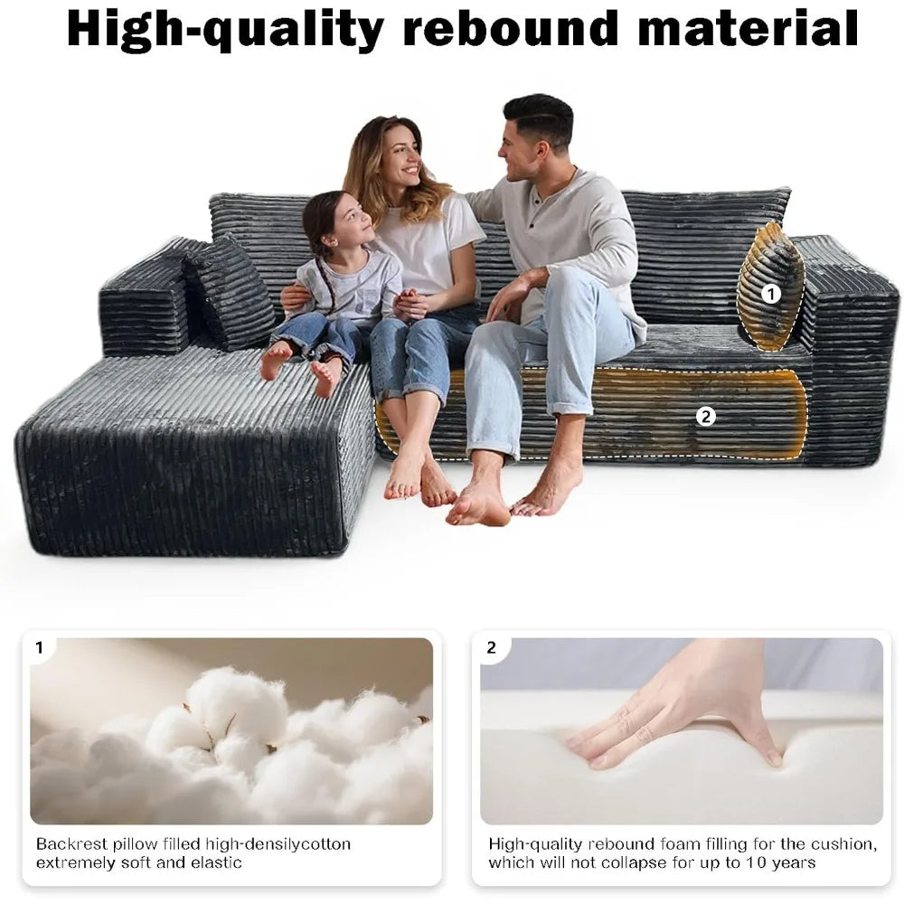 Modular Sectional Sofa Cloud Sectional Couch, 107
