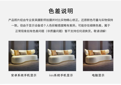 Light luxury first-layer cowhide curved sofa small apartment living room