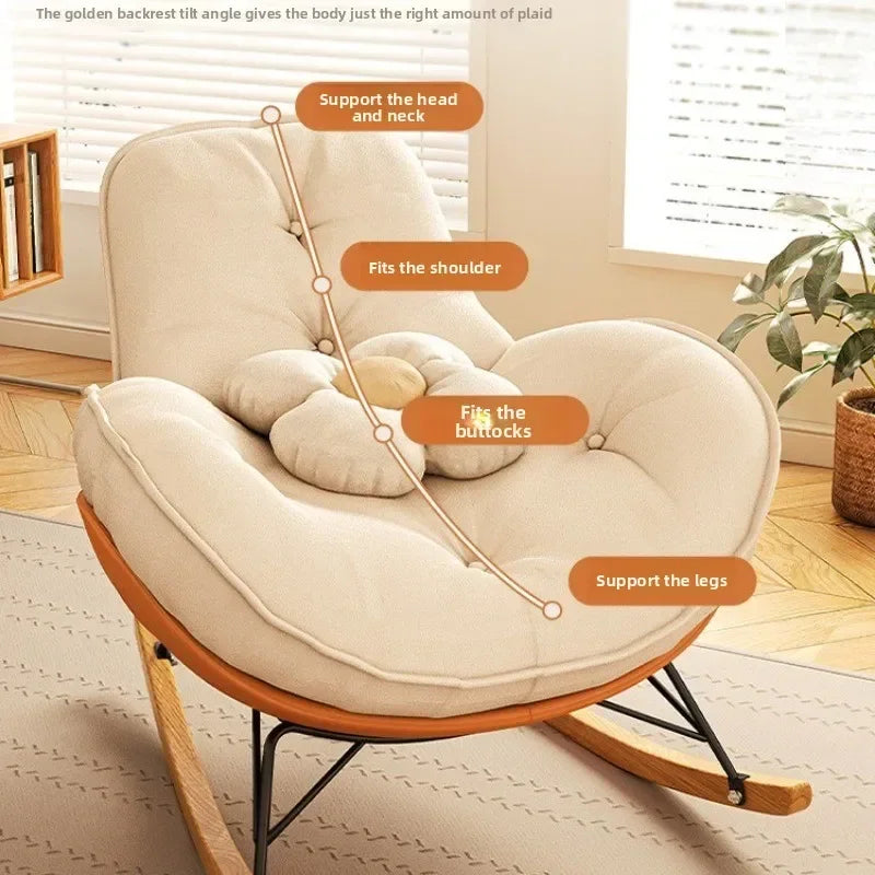 Firm Sofa Chair Living Room Balcony Rocking Chair Single Recliner Happy Chair Light Luxury Penguin Chair Leisure Chair