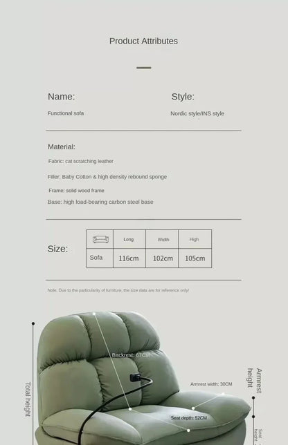 Lazy Sofa First-class Leisure Sofa Electric Intelligent Multifunctional Living Room Single Person Sofa Can Sleep and Lie Down