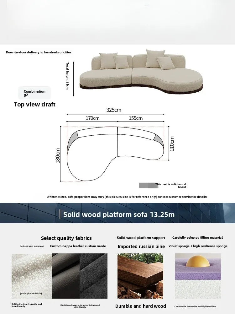 Japanese-style solid wood floor sofa, business small apartment special-shaped homestay rest area reception