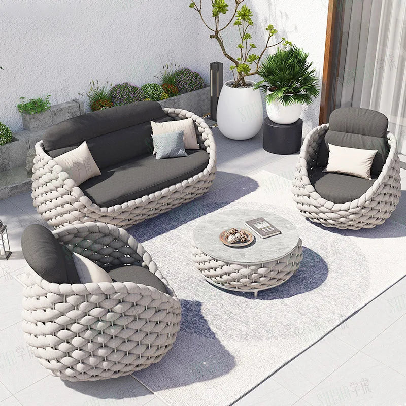 Custom Design Pastoral Garden Set Pastoral Garden Set Plastic Rattan Patio Furniture Set
