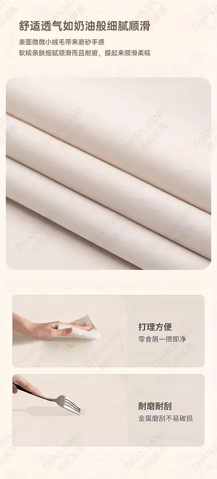 Bedroom Furniture Fabric Cream Style Double Wedding Bed Modern 200 X 200 Home Hotel Design Round Bed King Size Wooden Wood