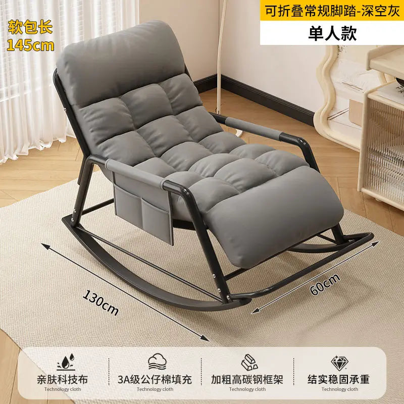Recliner Rocking Chair Sitting and Sleeping Dual-purpose  Lunch Break Chair Balcony Home Leisure Lazy Sofa Chair Ergonomic