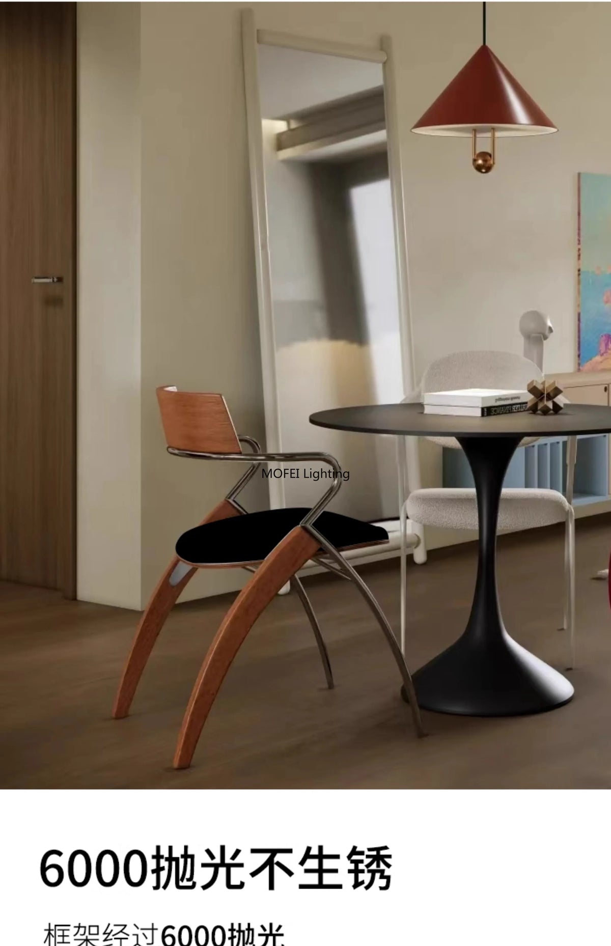 Antique Danish Designer Dining Chair Retro Simple Household Solid Wood Backrest Armchair Net Red Coffee Shop Leisure Chair