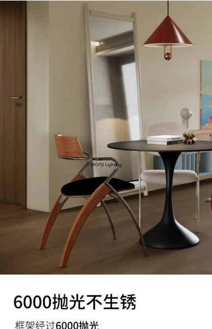 Antique Danish Designer Dining Chair Retro Simple Household Solid Wood Backrest Armchair Net Red Coffee Shop Leisure Chair