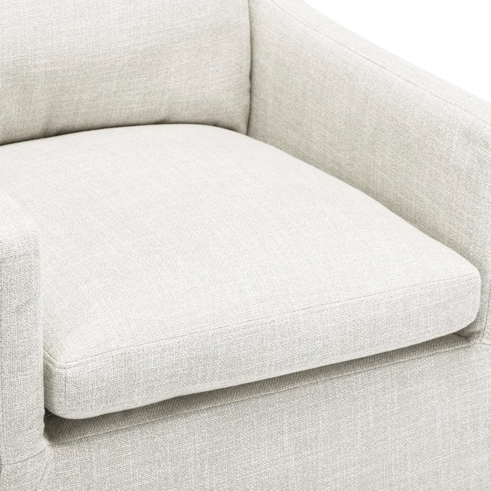 Upholstered Dining Chair,Linen Accent Chair for Living Room,Single Sofa with 4 Casters,Upholstered Armchair for Bedroom Reading