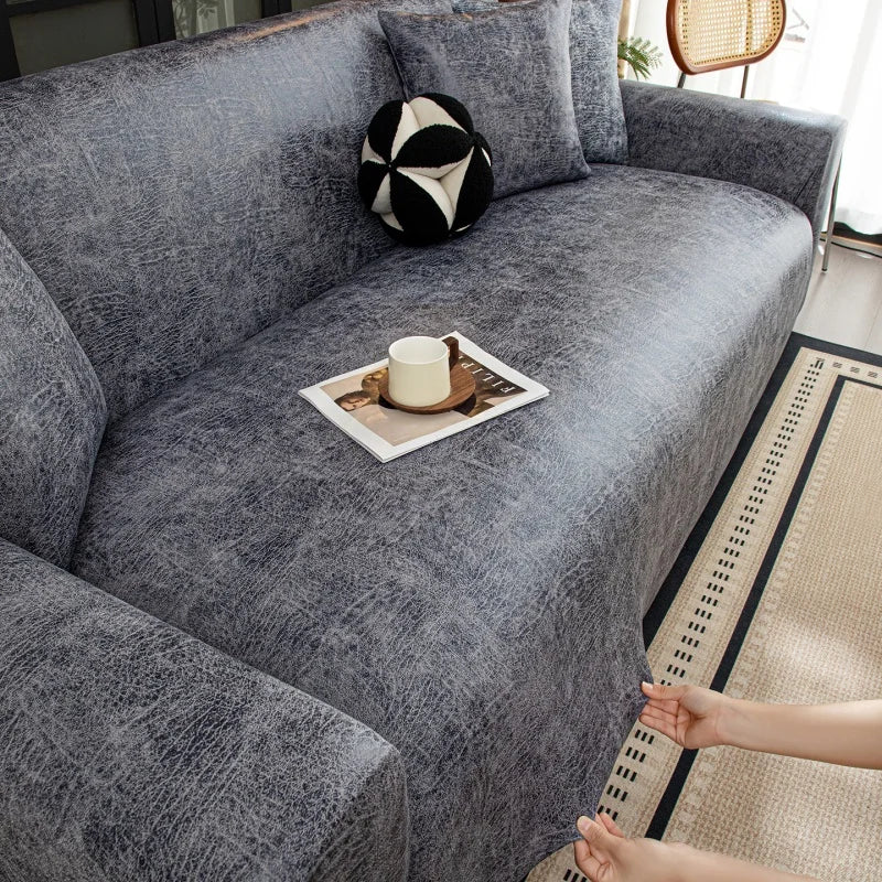 Adjustable Waterproof Elastic Sofa Cover Armchair Protector Corner L Shape Stretch Slipcovers Couch Covers 1/2/3/4/5 Seater