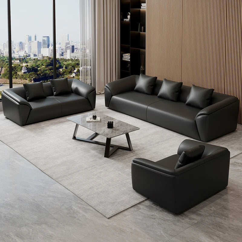 Sofa simple business reception office meeting area leisure rest area three-person coffee table combination