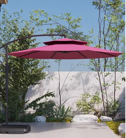 Waterproof Garden Cantilever Hanging Patio Umbrella & Bases Banana Cantilever Umbrella for Outdoor Garden