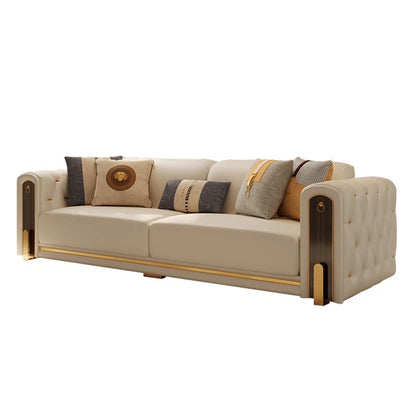 Elegant Luxury Modern Sofa Designs Royal Set Designer Leather Sofa Lounge Loveseat Divano Soggiorno Living Room Furniture