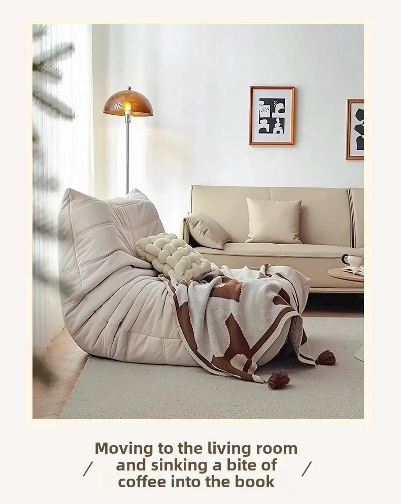 Single Sofa Caterpillar Sofa Balcony Leisure Bedroom Living Room Lie Down or Sleep Lazy Sofa Single Deck Chair