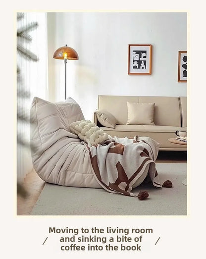 Single Sofa Caterpillar Sofa Balcony Leisure Bedroom Living Room Lie Down or Sleep Lazy Sofa Single Deck Chair