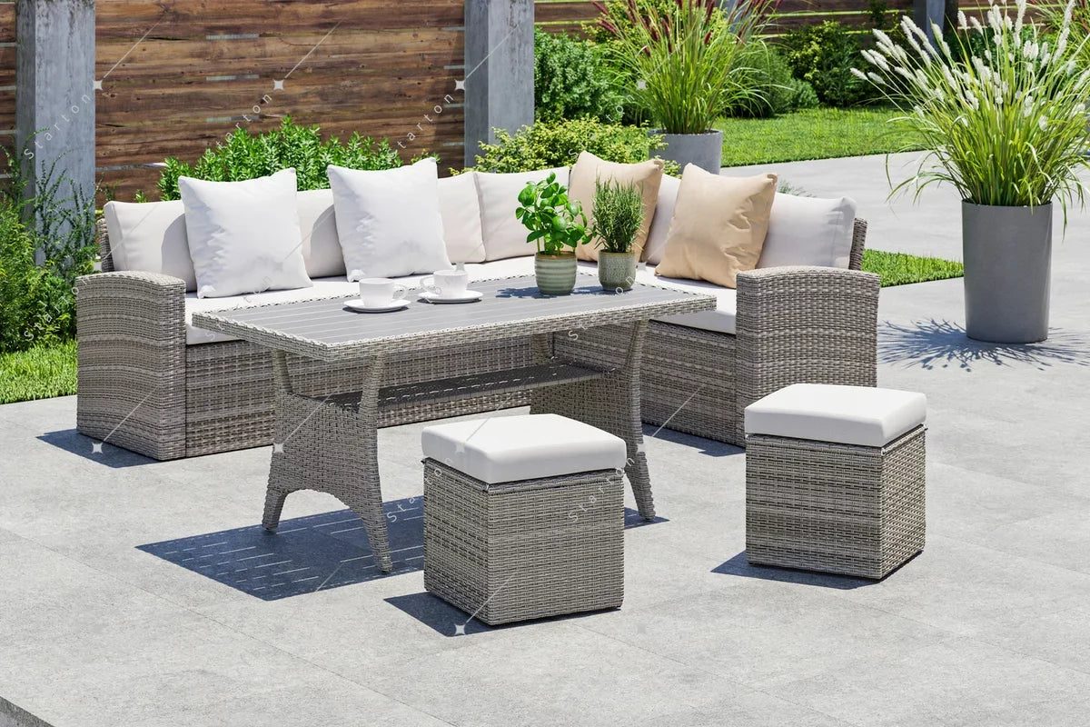 Modern Outdoor Furniture Set Terrace Backyard Sofas Living Room Hotel Bedroom Park Courtyard Hall Apartment Durable PE