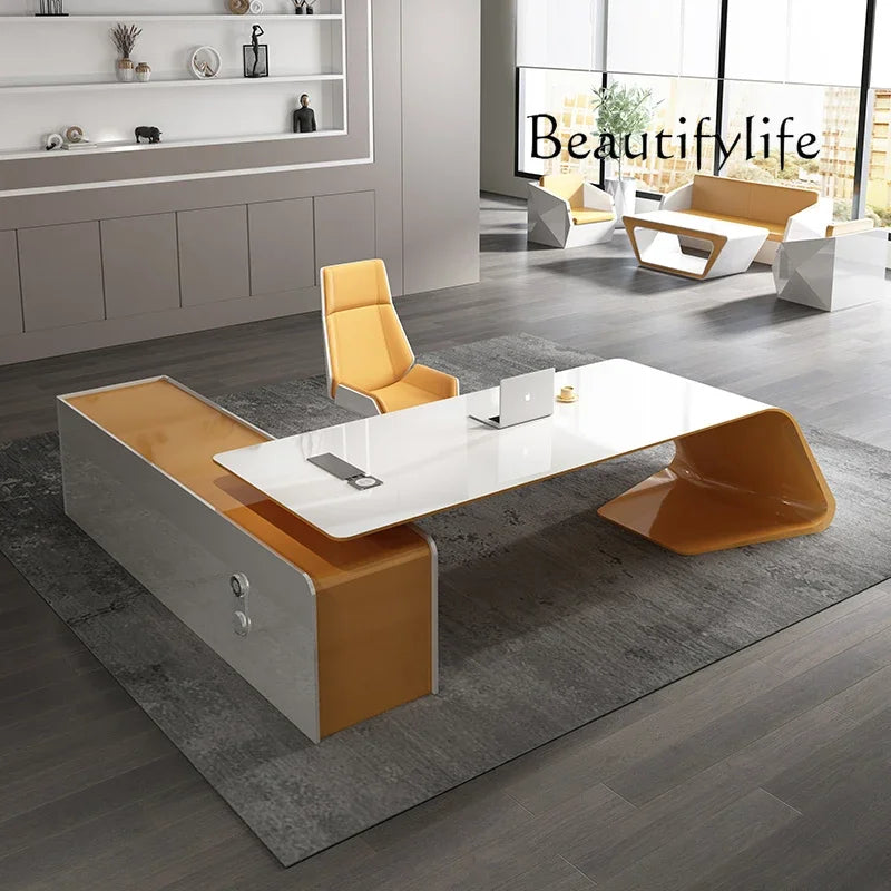 a Boss desk simple modern fashion manager desk large desk white paint boss table