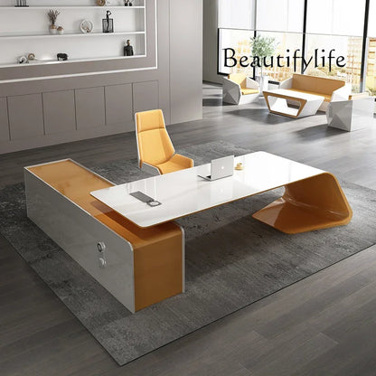 a Boss desk simple modern fashion manager desk large desk white paint boss table