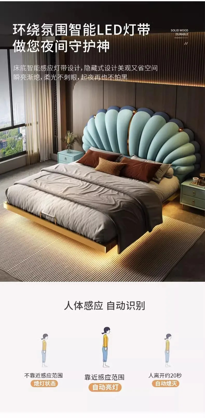 Luxury Upholstered Bed Upholstered Queen Size Minimalist Double Bed French Nightstands Camas De Dormitorio Bedroom Accessories