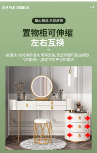 Solid wood new dresser glass bedroom modern simple style light luxury Internet celebrity small makeup table rock slab makeup