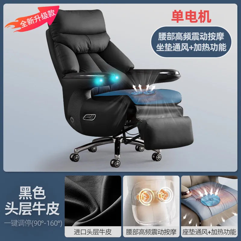Smart Electric Executive Office Chair with Ventilation - Reclining Massage CEO Chair for Home Professional Use Furniture JT40