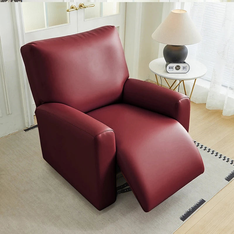 Pu Leather Recliner Sofa Cover Highly Elastic Slipcover for 1 Seater Reclining Armchair Stretch Furniture Protector Home Decor